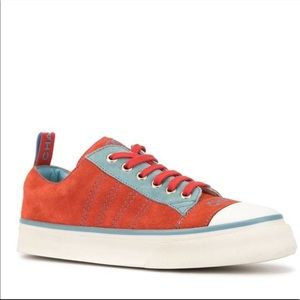 Suede Orange Channel Sneakers